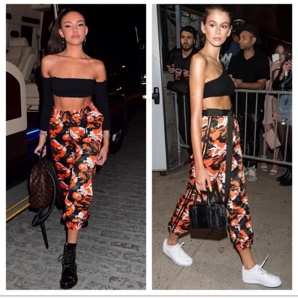 I am Gia Camo Pants Orange